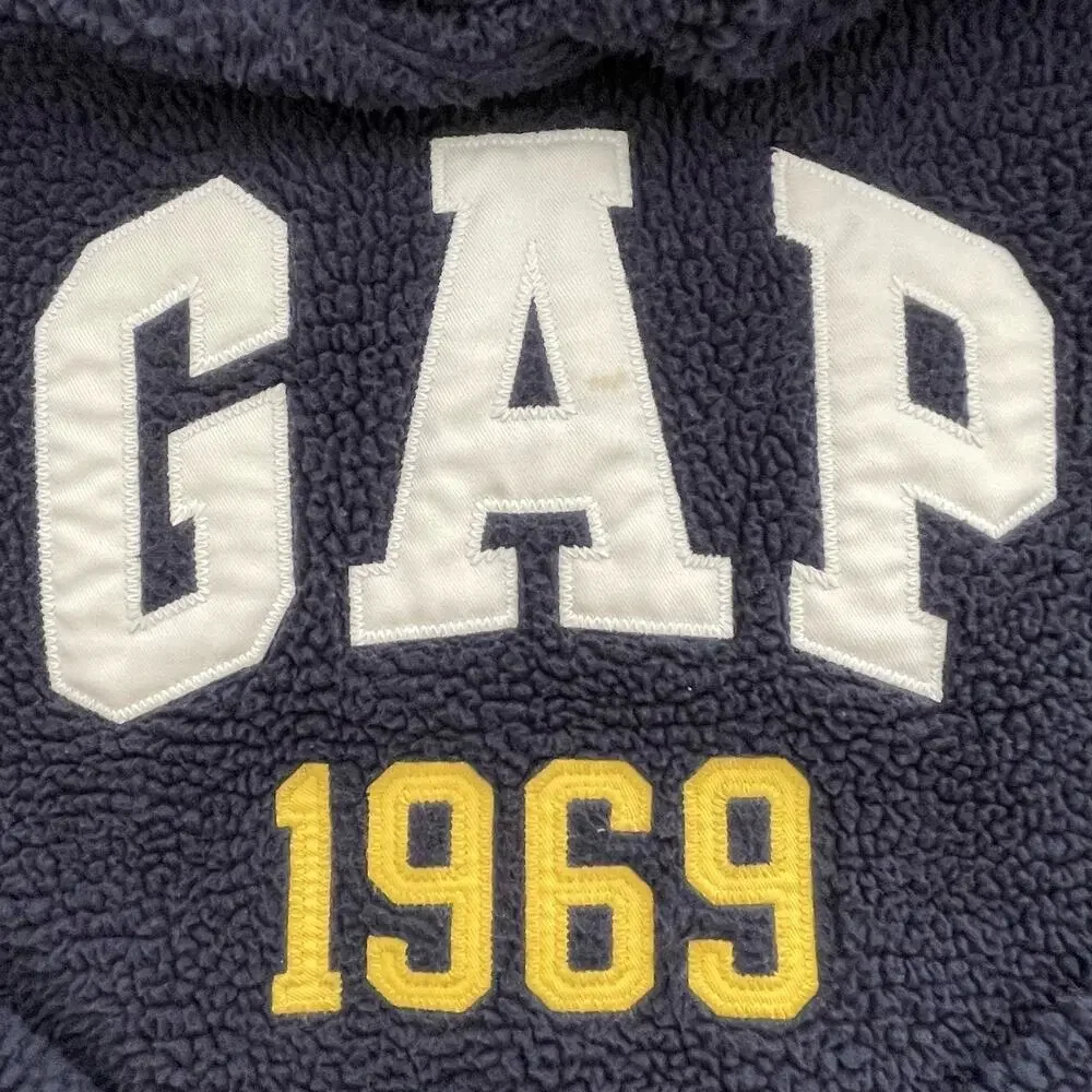 Gap Kids Boys Blue Fleece Hoodie Sherpa Sweater Pullover Longsleeve Size XXL